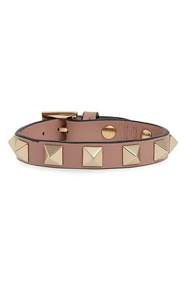 Valentino Garavani Valentino Rockstud Small Leather Bracelet in Poudre at Nordstrom