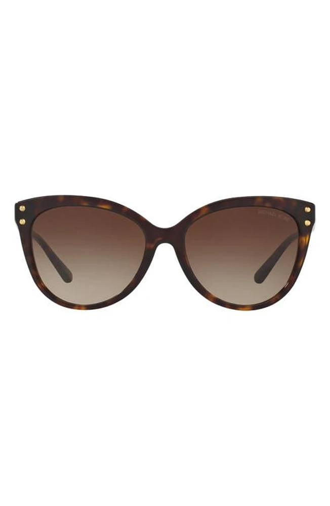 Michael Kors 55mm Gradient Cat Eye Sunglasses in Dark Tortoise/Brown Gradient at Nordstrom