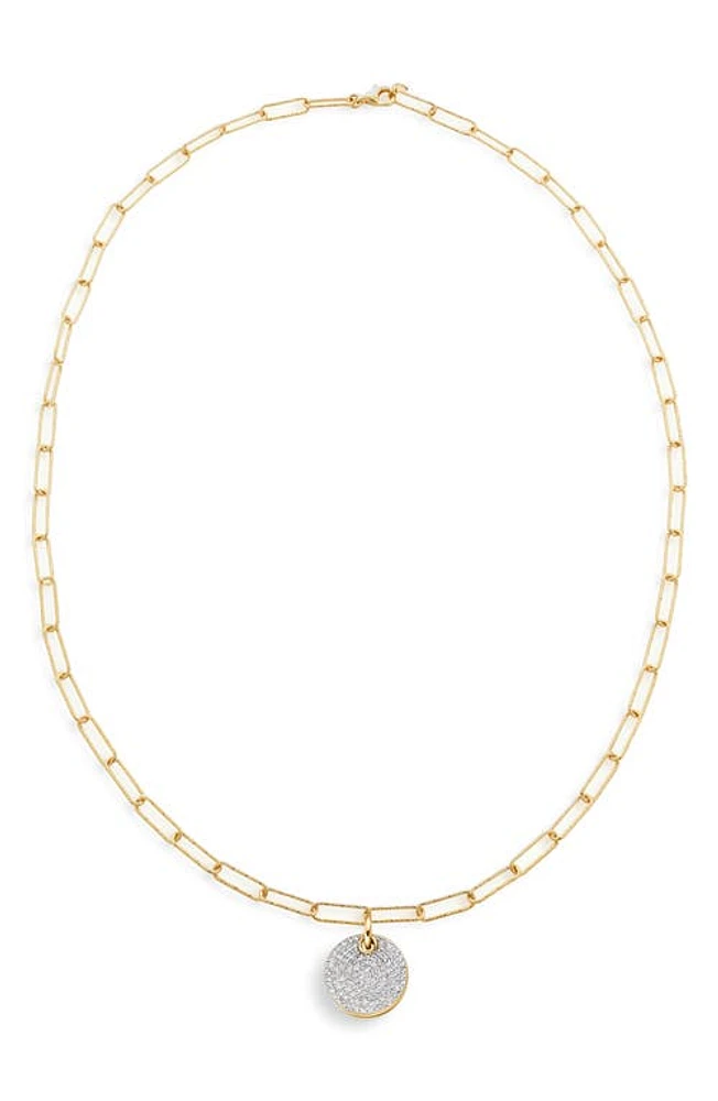 Monica Vinader Ava Diamond Disc Pendant Necklace in 18K Gold Vermeil/Diamond at Nordstrom