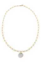 Monica Vinader Ava Diamond Disc Pendant Necklace in 18K Gold Vermeil/Diamond at Nordstrom