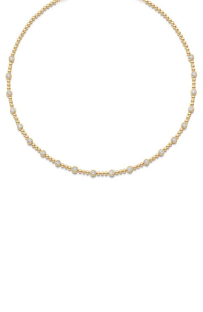 Sara Weinstock Isadora Bezel & Bead Chain Necklace in 18K Yg at Nordstrom