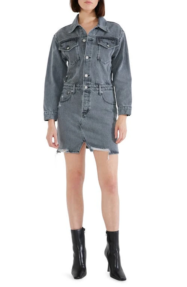 ÉTICA Lotta Long Sleeve Denim Minidress Stormy Skies at Nordstrom,