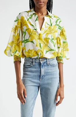 Alice + Olivia Maylin Floral Top Stargazer Multi at Nordstrom,