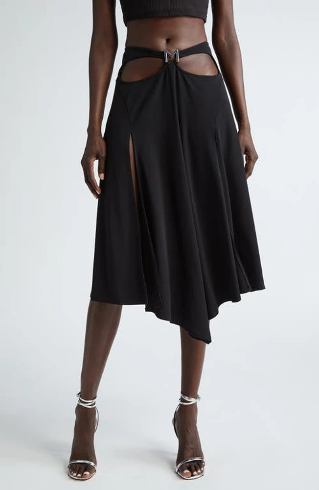 MUGLER M Cutout Midi Skirt in Black at Nordstrom, Size 8 Us