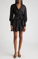 Zimmermann Long Sleeve Silk Wrap Minidress at Nordstrom,