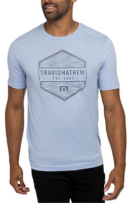 TravisMathew Pineapple Sage Graphic Tee in Heather Bel Air Blue at Nordstrom, Size Medium