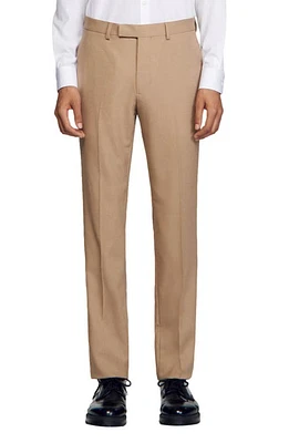 sandro Berkeley Stretch Wool Suit Pants Beige at Nordstrom,