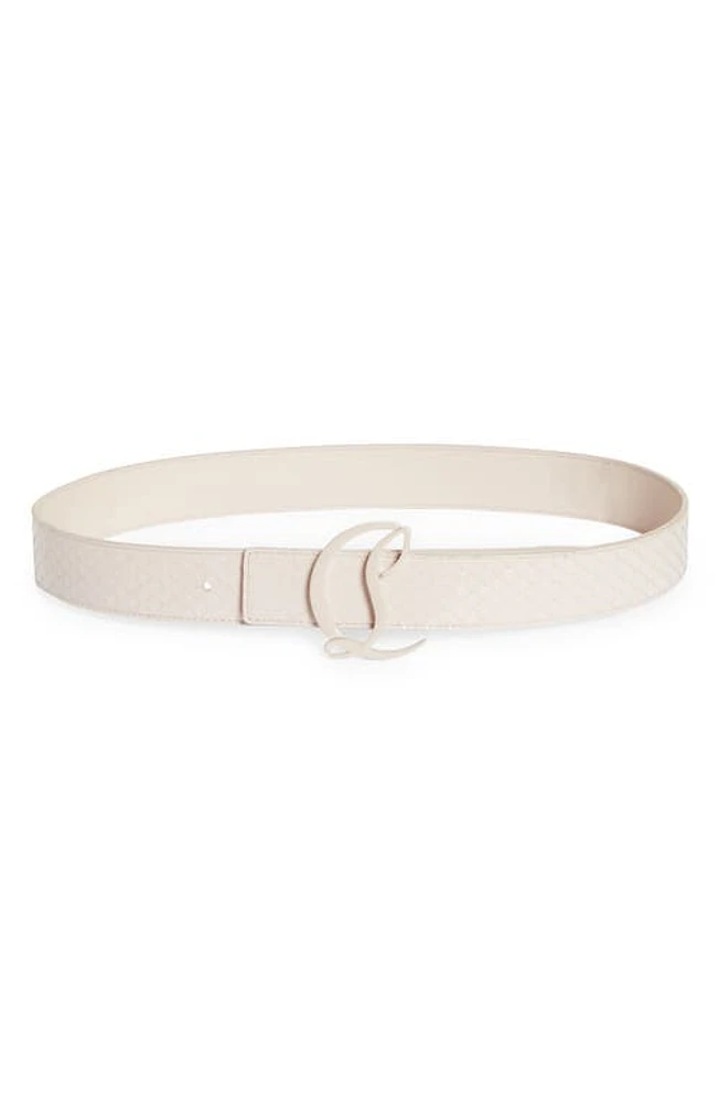 Christian Louboutin CL Logo Snake Embossed Leather Belt at Nordstrom,