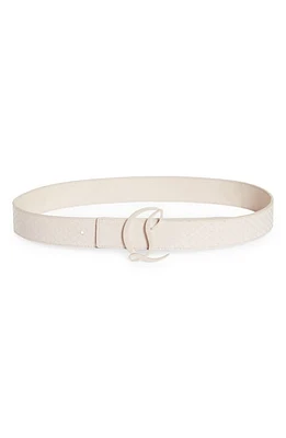 Christian Louboutin CL Logo Snake Embossed Leather Belt at Nordstrom,