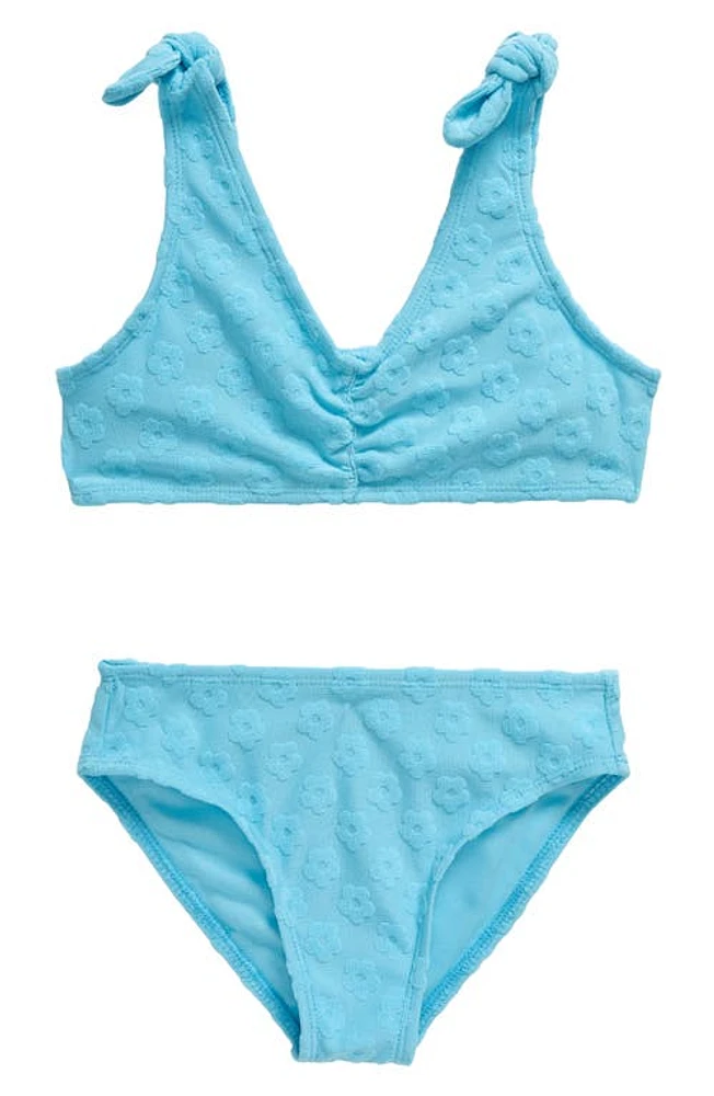 Miken Swim Kids' Tie Shoulder Two-Piece Swimsuit Bluefish at Nordstrom,