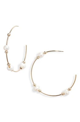 Set & Stones Vivi Freshwater Pearl Hoop Earrings in Gold at Nordstrom