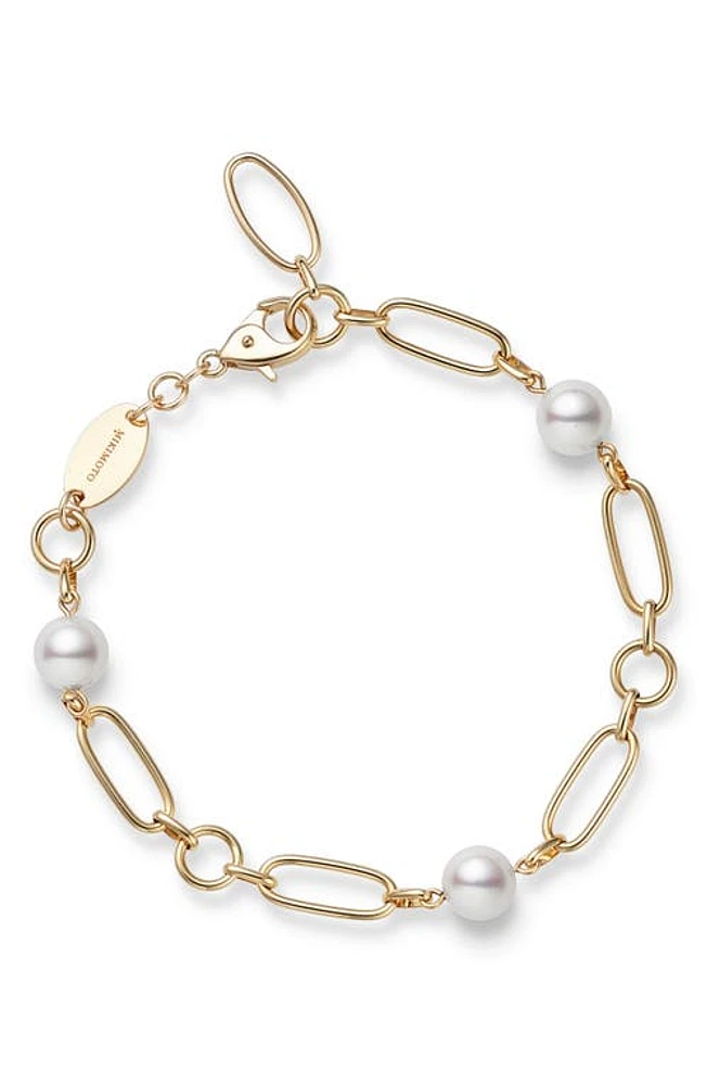 Mikimoto M Collection Cultured Pearl Station Bracelet in 18Ky at Nordstrom, Size 7