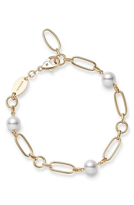 Mikimoto M Collection Cultured Pearl Station Bracelet in 18Ky at Nordstrom, Size 7