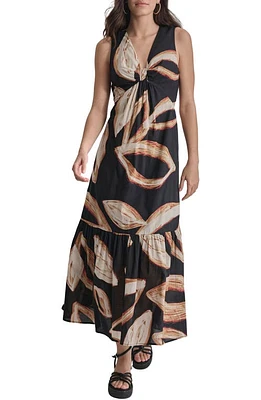 DKNY Knot Front Maxi Dress in Wavering Leaf at Nordstrom, Size 8