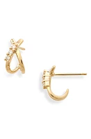 Dana Rebecca Designs Ava Bea Crossover-X Diamond Huggie Earrings in Yellow Gold at Nordstrom