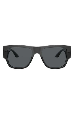 Versace 57mm Rectangular Sunglasses in Black/Dark Grey at Nordstrom