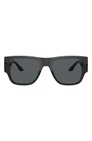 Versace 57mm Rectangular Sunglasses in Black/Dark Grey at Nordstrom