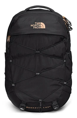 The North Face Borealis Water Repellent Luxe Backpack in Tnf Black/Coral Metallic at Nordstrom