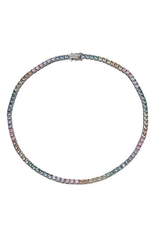 Kurt Geiger London Pastel Cubic Zirconia Tennis Necklace in Multi at Nordstrom