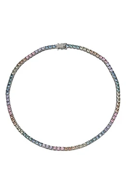 Kurt Geiger London Pastel Cubic Zirconia Tennis Necklace in Multi at Nordstrom