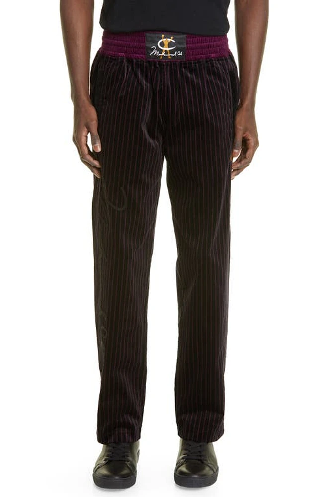 Champion Tears x Muhammad Ali Signature Stretch Cotton Track Pants in Black Burgundy at Nordstrom, Size Large