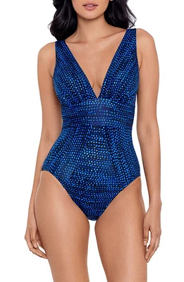 Miraclesuit Dot Com Odyssey One-Piece Swimsuit in Blue Multi at Nordstrom, Size 14