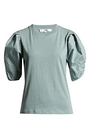 FRAME Ruched Sleeve Organic Cotton T-Shirt at Nordstrom,