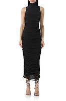 AFRM Fiorella Ruched Turtleneck Mesh Dress at Nordstrom,