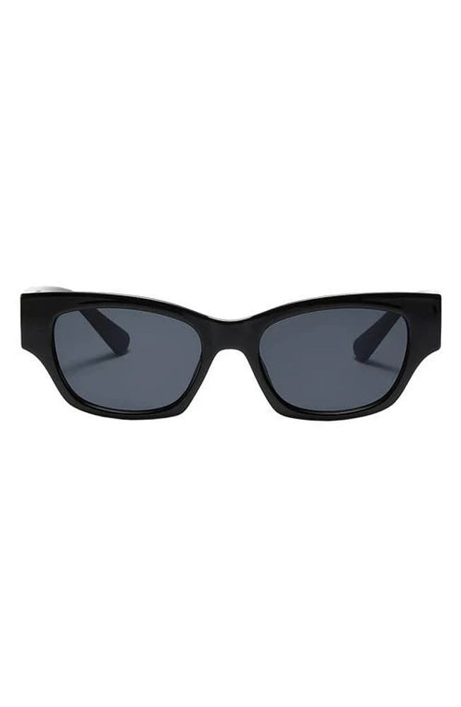 Fifth & Ninth Andi 51mm Polarized Rectangular Sunglasses in Black/Black at Nordstrom