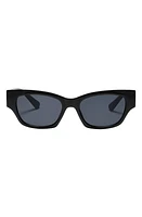 Fifth & Ninth Andi 51mm Polarized Rectangular Sunglasses in Black/Black at Nordstrom