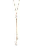 Poppy Finch Cultured Pearl Y-Necklace in Gold at Nordstrom, Size 16