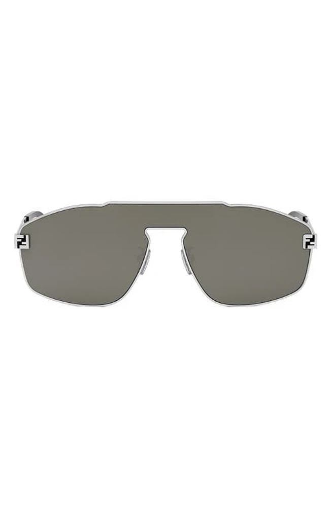 'Fendi Sky Mask Sunglasses in Shiny Palladium /Smoke Mirror at Nordstrom