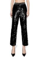 Rebecca Minkoff Jane Sequin Ankle Pants Black at Nordstrom,