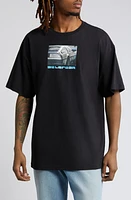 The Forecast Agency DeLorean Cotton Graphic T-Shirt Washed Black at Nordstrom,