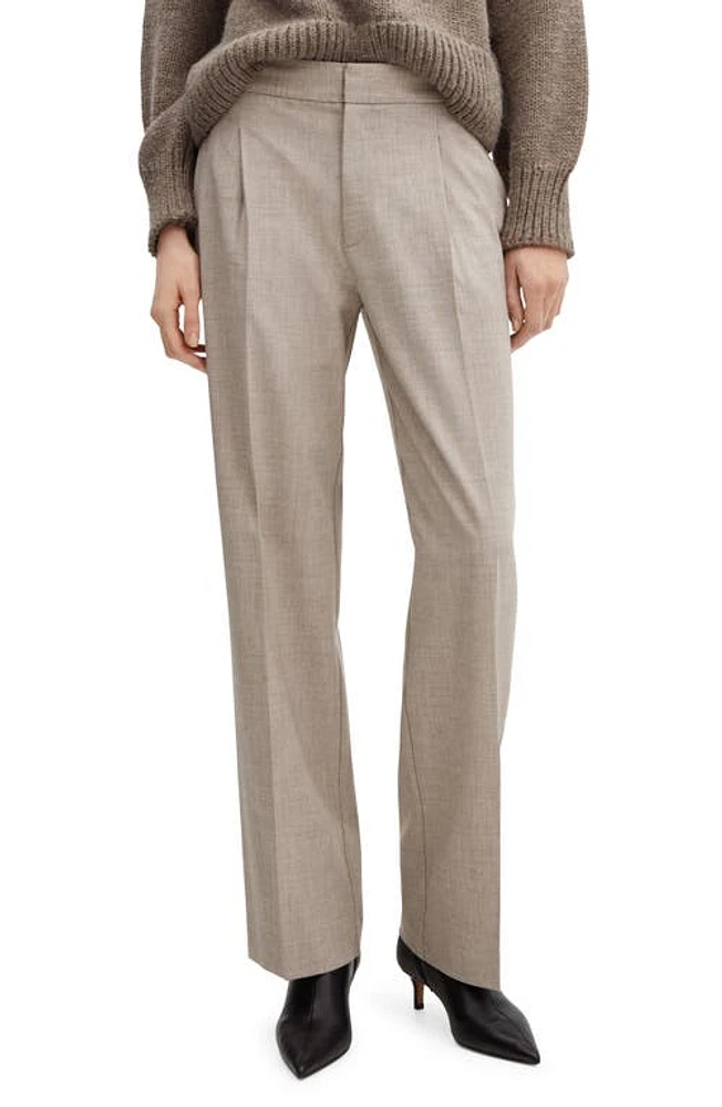 MANGO Cesi Straight Leg Pants Light Beige at Nordstrom,