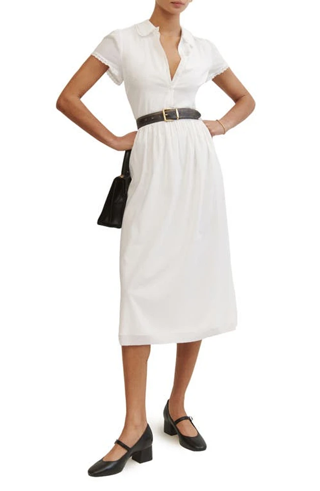 Reformation Ula Midi Shirtdress White at Nordstrom,