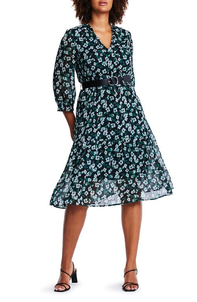 Estelle Evergreen Garden Long Sleeve Dress Print at Nordstrom,