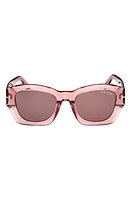 TOM FORD Guilliana 52mm Geometric Sunglasses in Shiny Pink /Brown at Nordstrom