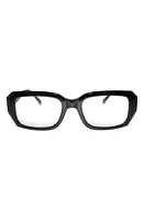 Fifth & Ninth Noa 51mm Rectangular Blue Light Blocking Glasses in Black/Clear at Nordstrom