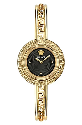 Versace La Greca Diamond Bracelet Watch, 28mm in Ip Yellow Gold at Nordstrom