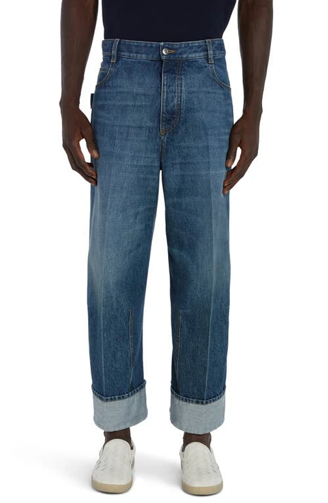 Bottega Veneta Curved Nonstretch Denim Jeans Mid Blue at Nordstrom, Us