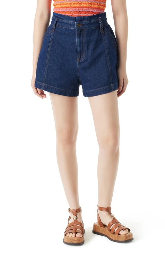 Sam Edelman Kaden Ribcage Flare Denim Shorts Sydney at Nordstrom,