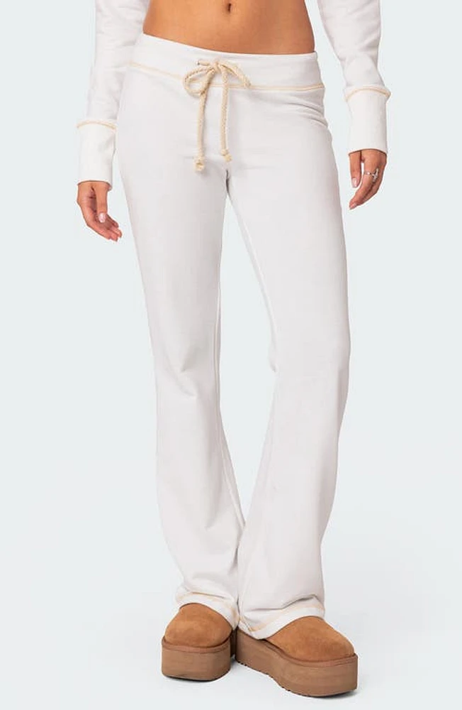 EDIKTED Alexia Low Rise Sweatpants White at Nordstrom,