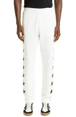 Golden Goose Broken Star Cotton Sweatpants in Vintage White/Black at Nordstrom, Size Xx-Large