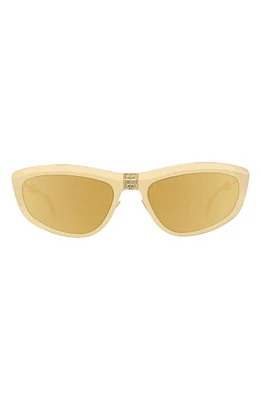 Givenchy Trifold 57mm Cat Eye Sunglasses in Shiny Endura Gold /Brown at Nordstrom