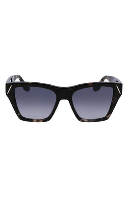 Victoria Beckham 55mm Modified Rectangle Sunglasses in Vintage Grey Havana at Nordstrom