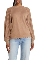 Wit & Wisdom Scallop Mock Neck Sweater Peanut Butter at Nordstrom,