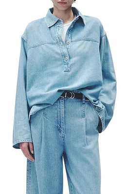 rag & bone Emily Lightweight Denim Popover Shirt Billie at Nordstrom,