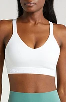 Nike Indy Dri-FIT Medium Support Sports Bra in White at Nordstrom