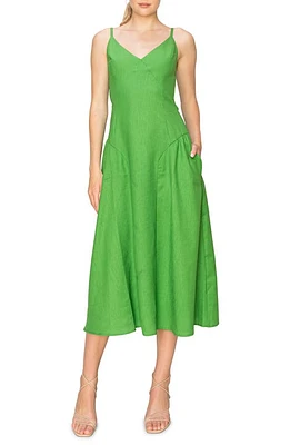 MELLODAY Seam Detail Midi Dress Grass at Nordstrom,